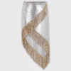 Asymetrical chainmail skirt with golden metalic fringes | Rabanne Online