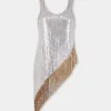 Asymetrical chainmail top with golden metallic fringes | Rabanne Cheap
