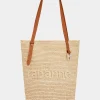 Beige Raffia Tote Bag with logo | Rabanne Store