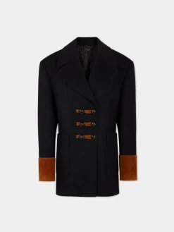 Black and Camel Wool Coat | Rabanne Cheap