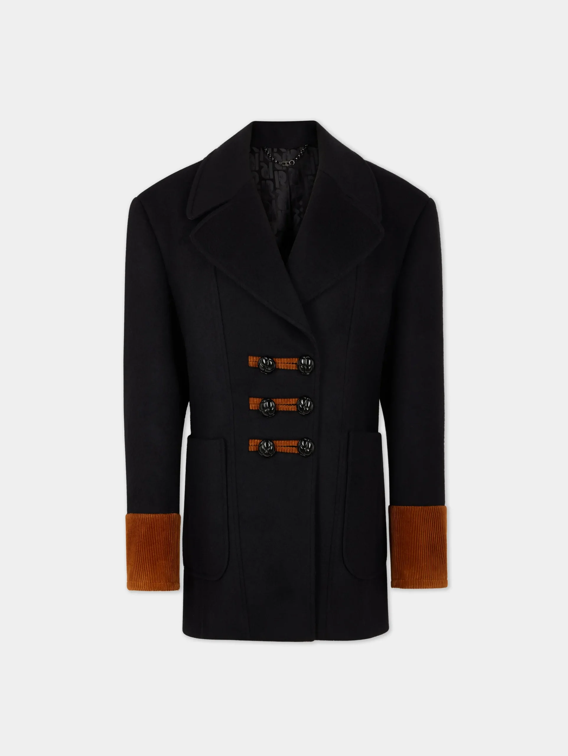 Black and Camel Wool Coat | Rabanne Cheap