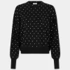 BLACK CRYSTAL-EMBELLISHED SWEATER IN WOOL | Rabanne Outlet