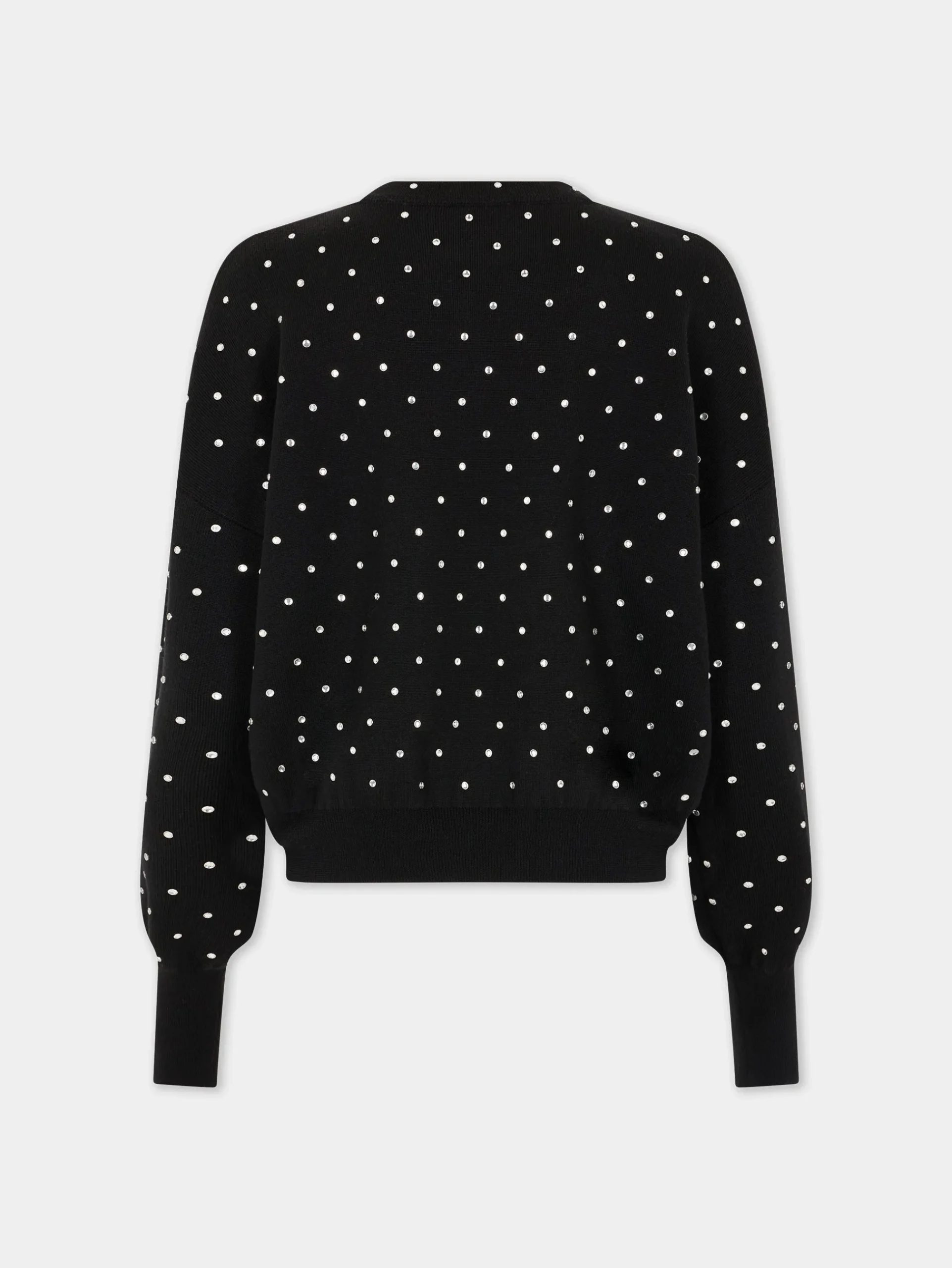BLACK CRYSTAL-EMBELLISHED SWEATER IN WOOL | Rabanne Outlet