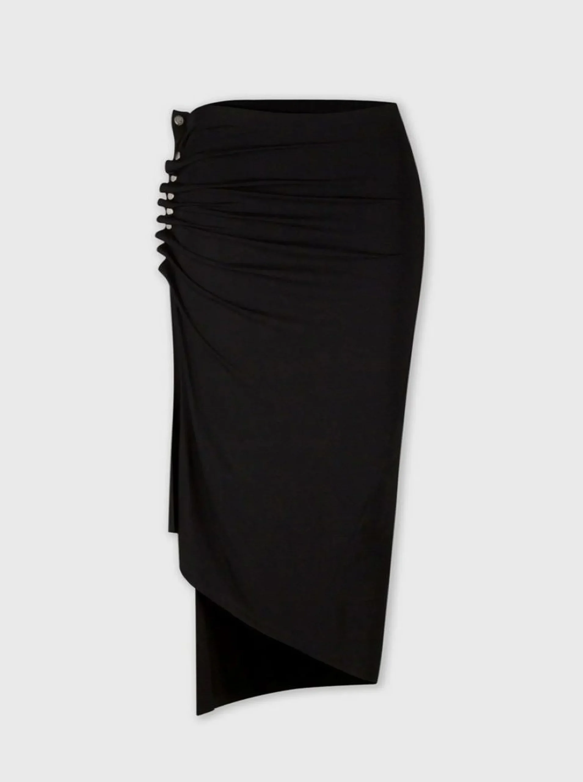 BLACK drapé pression MID-LENGTH SLIT SKIRT | Rabanne Discount