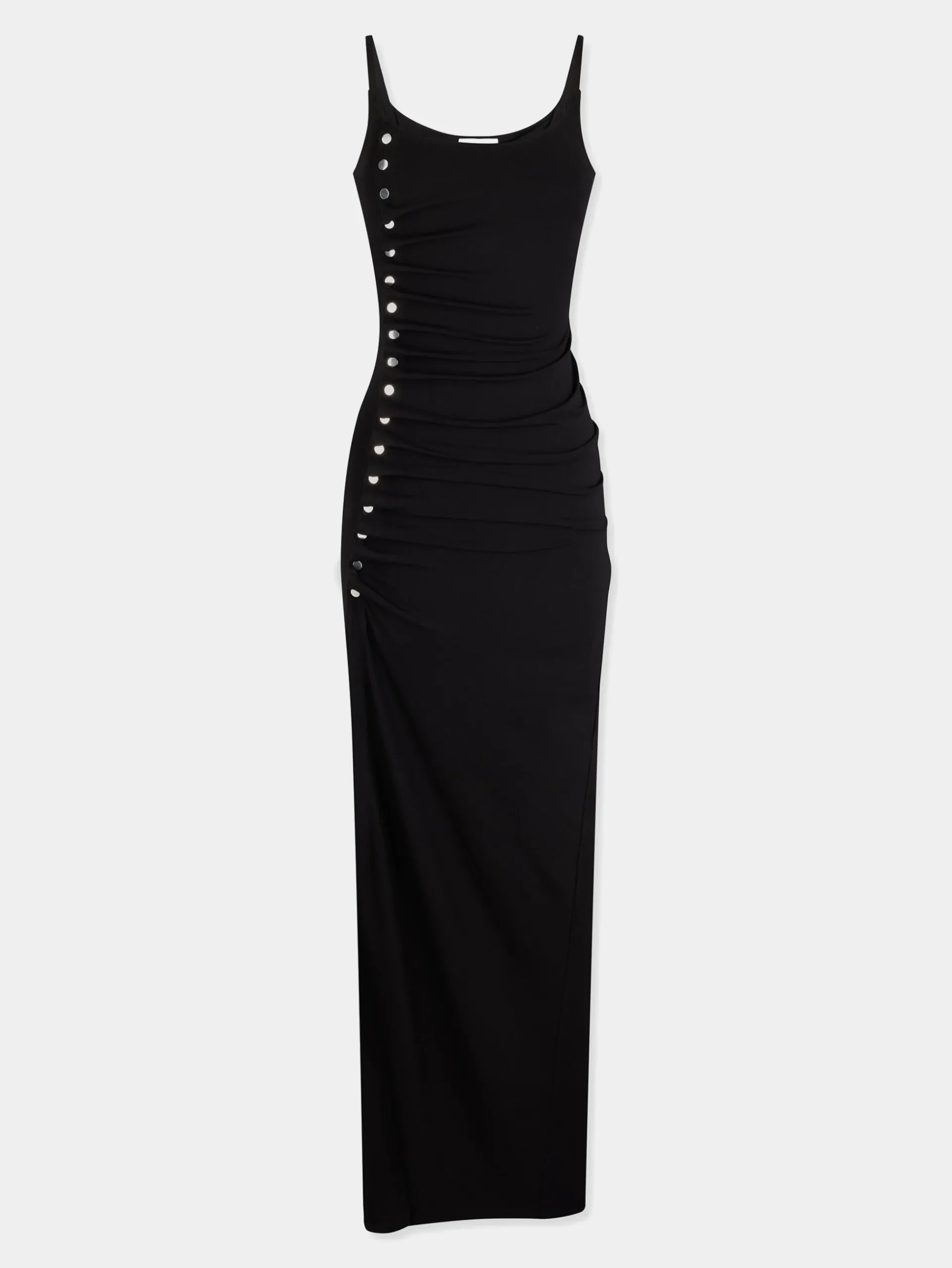 black drapé pression sleevless dress | Rabanne Fashion