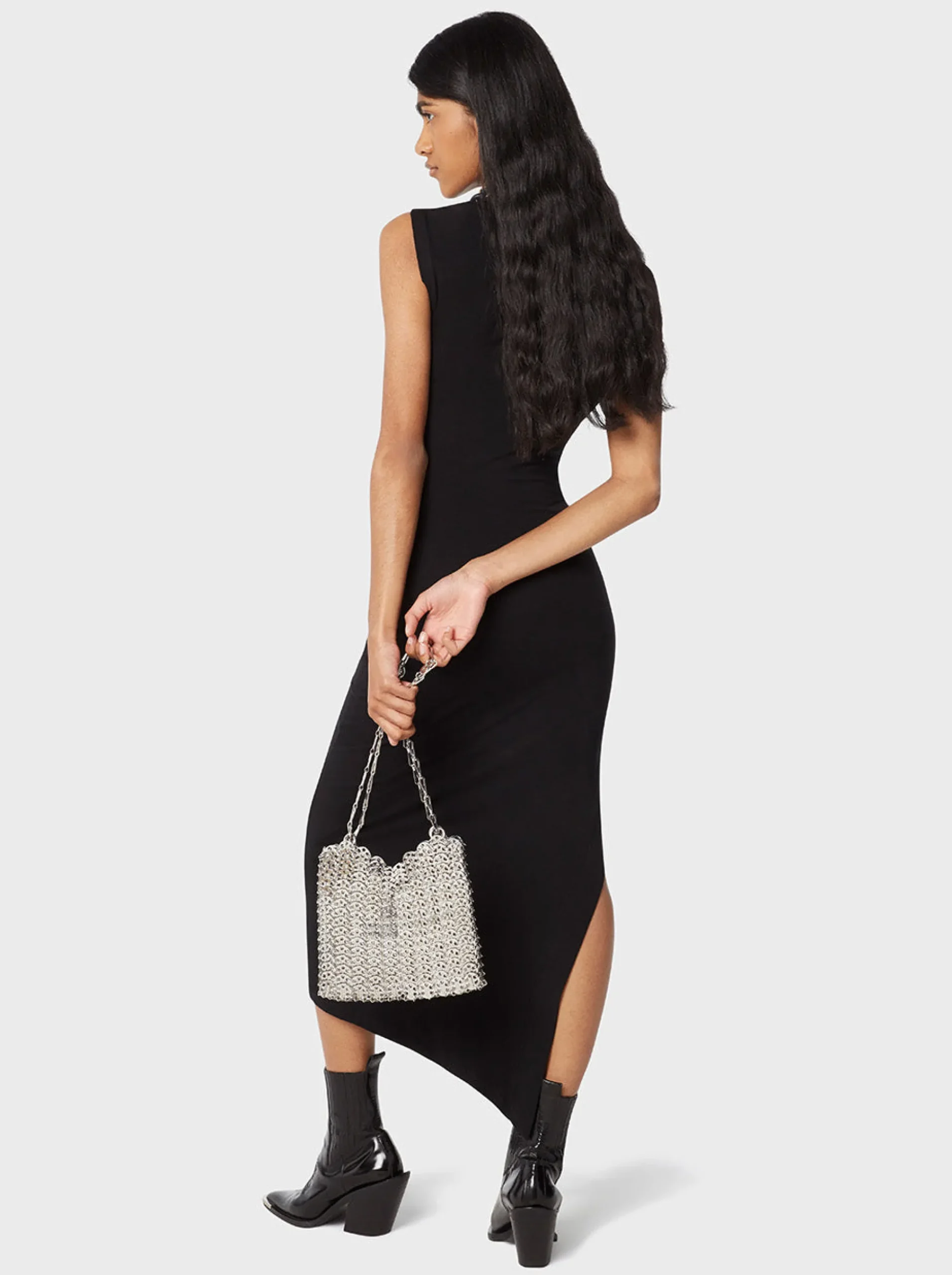 Black draped pression dress in jersey | Rabanne Cheap