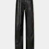 BLACK FLARED TROUSERS IN IMITATION LEATHER | Rabanne Flash Sale