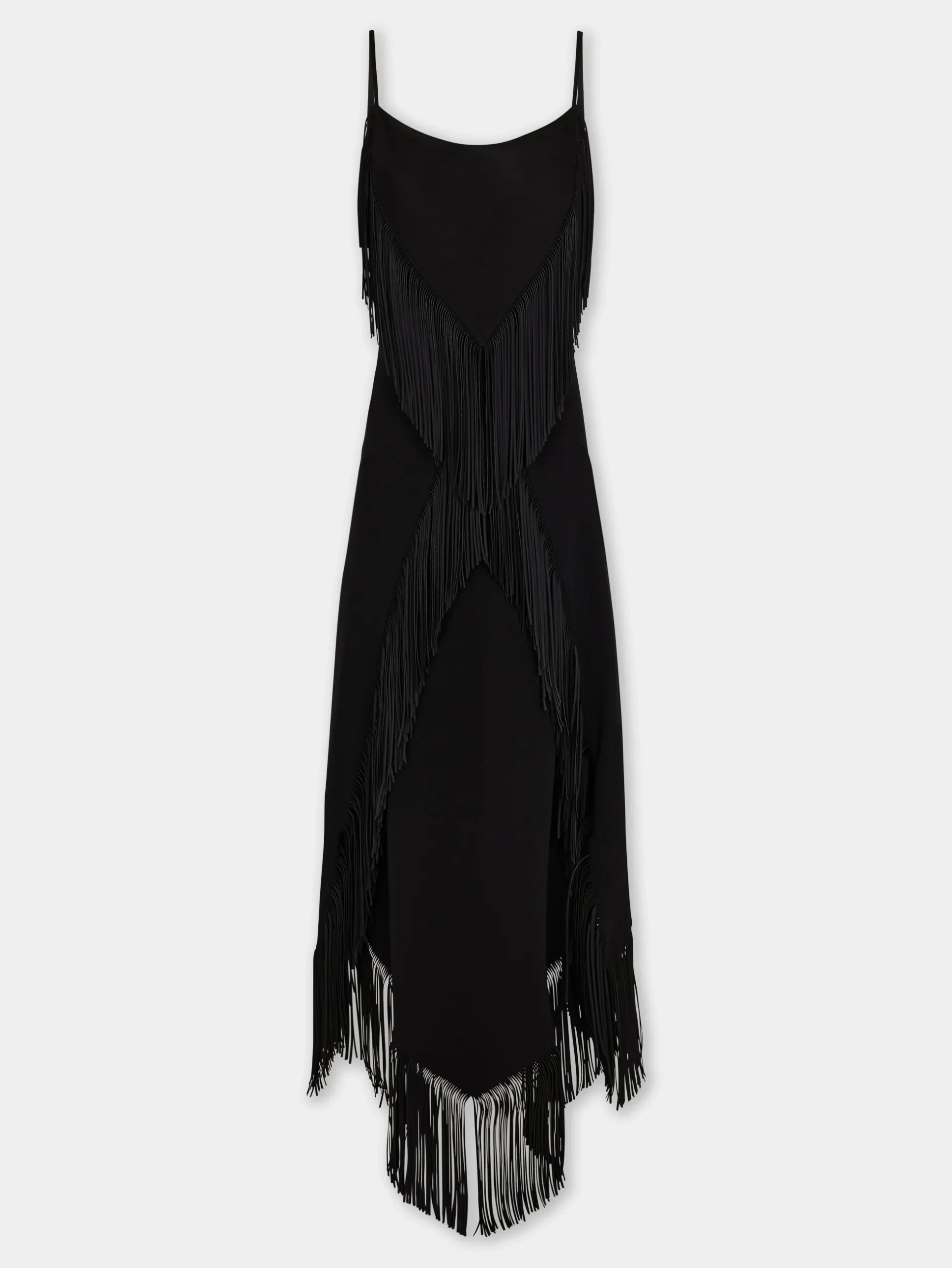 BLACK LONG DRESS IN CREPE | Rabanne Best