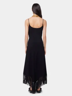 BLACK LONG DRESS IN CREPE | Rabanne Best
