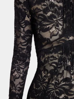 BLACK LONG DRESS IN LACE | Rabanne Flash Sale