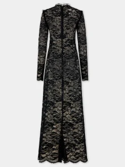 BLACK LONG DRESS IN LACE | Rabanne Flash Sale
