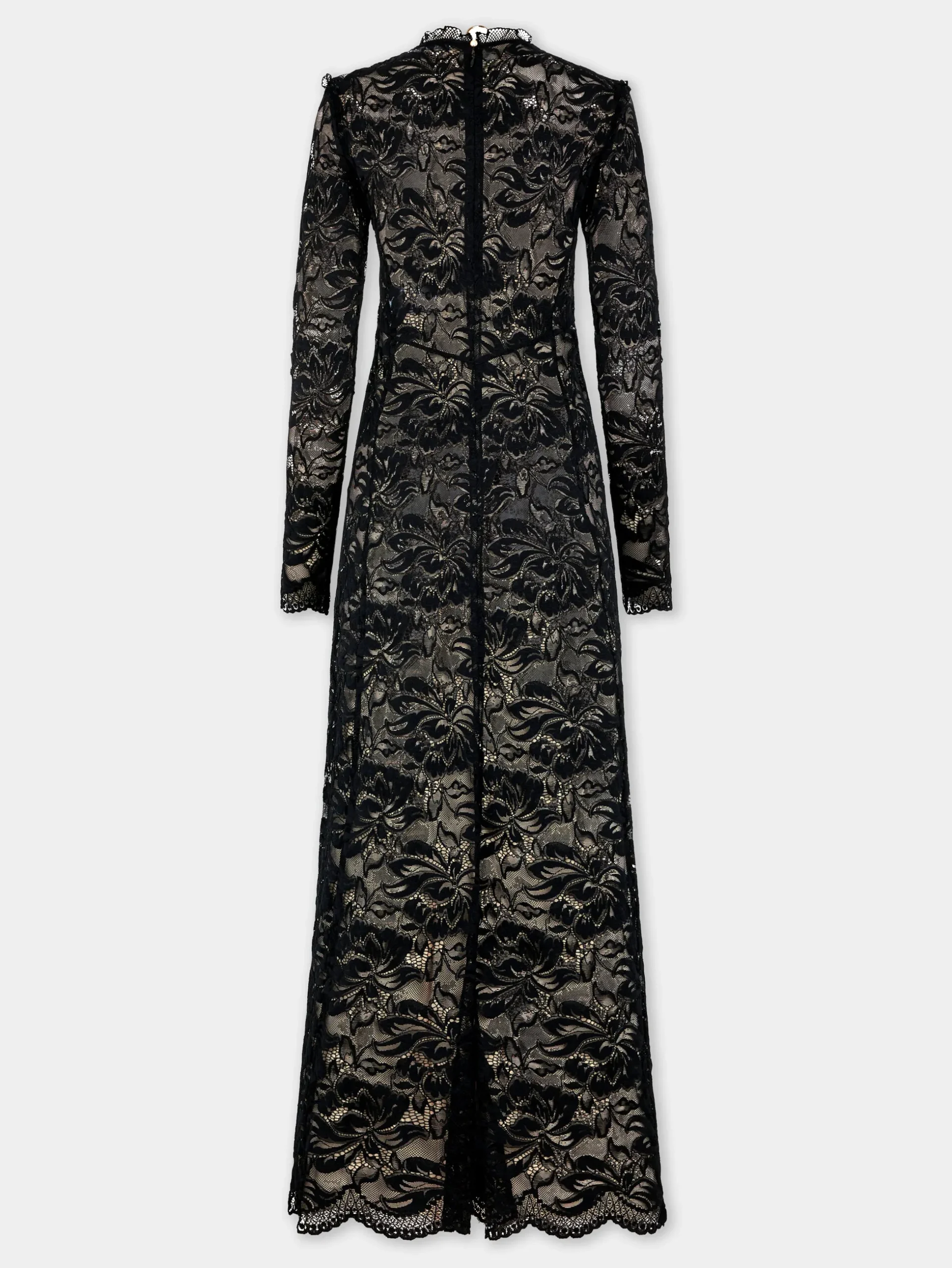 BLACK LONG DRESS IN LACE | Rabanne Flash Sale