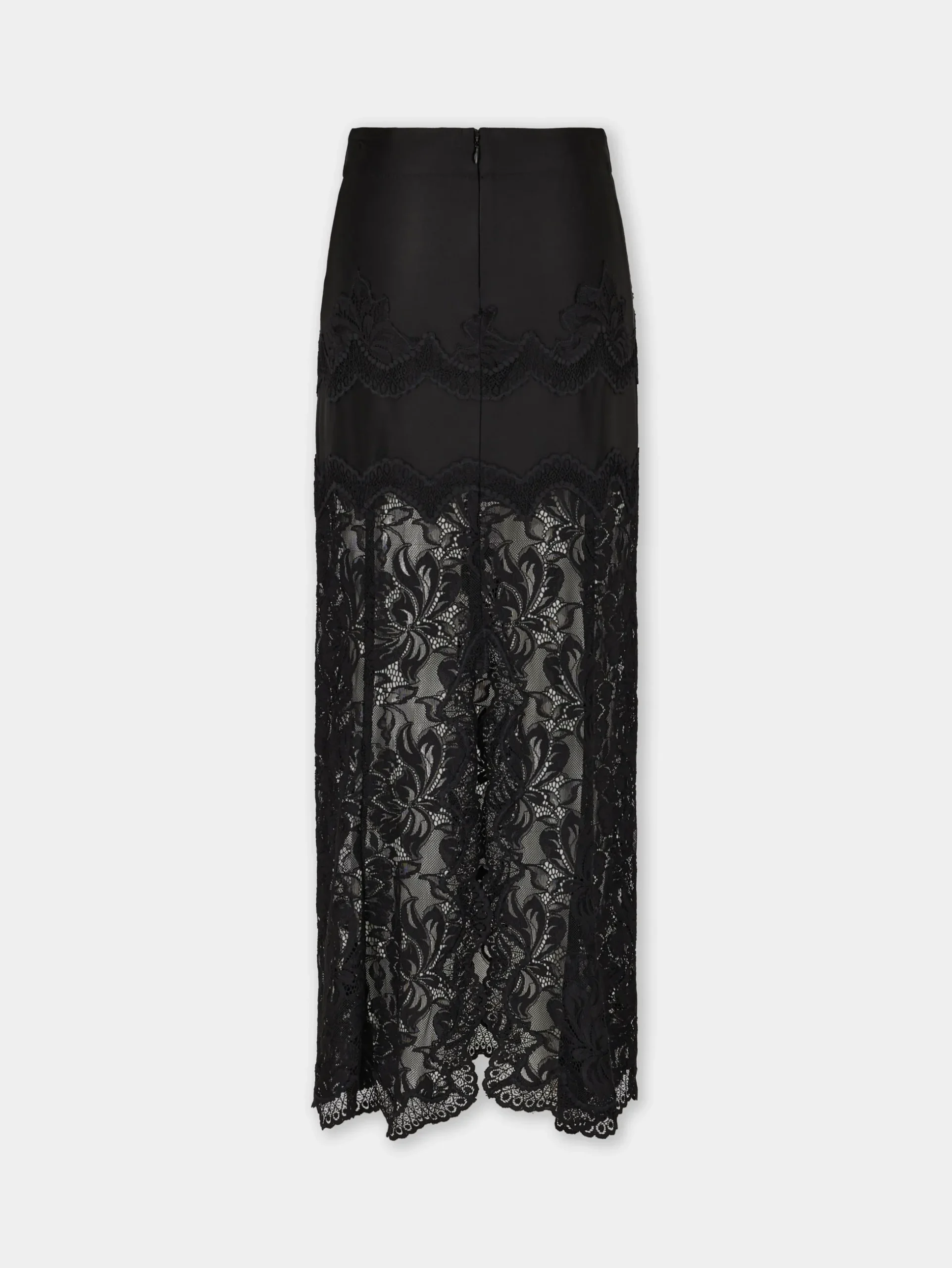 BLACK LONG SKIRT IN LACE | Rabanne New