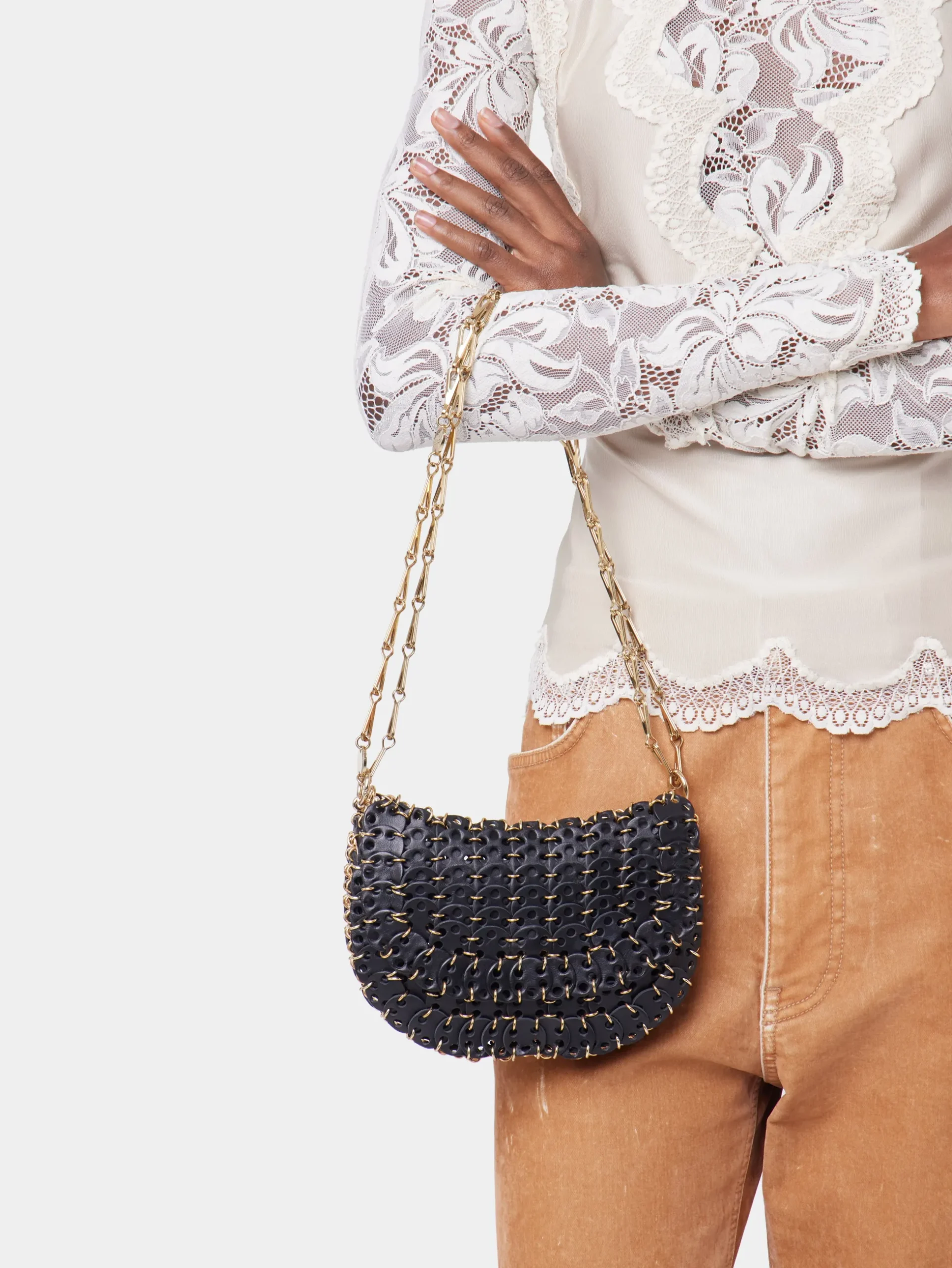 1969 BLACK MESSENGER LEATHER BAG | Rabanne Best