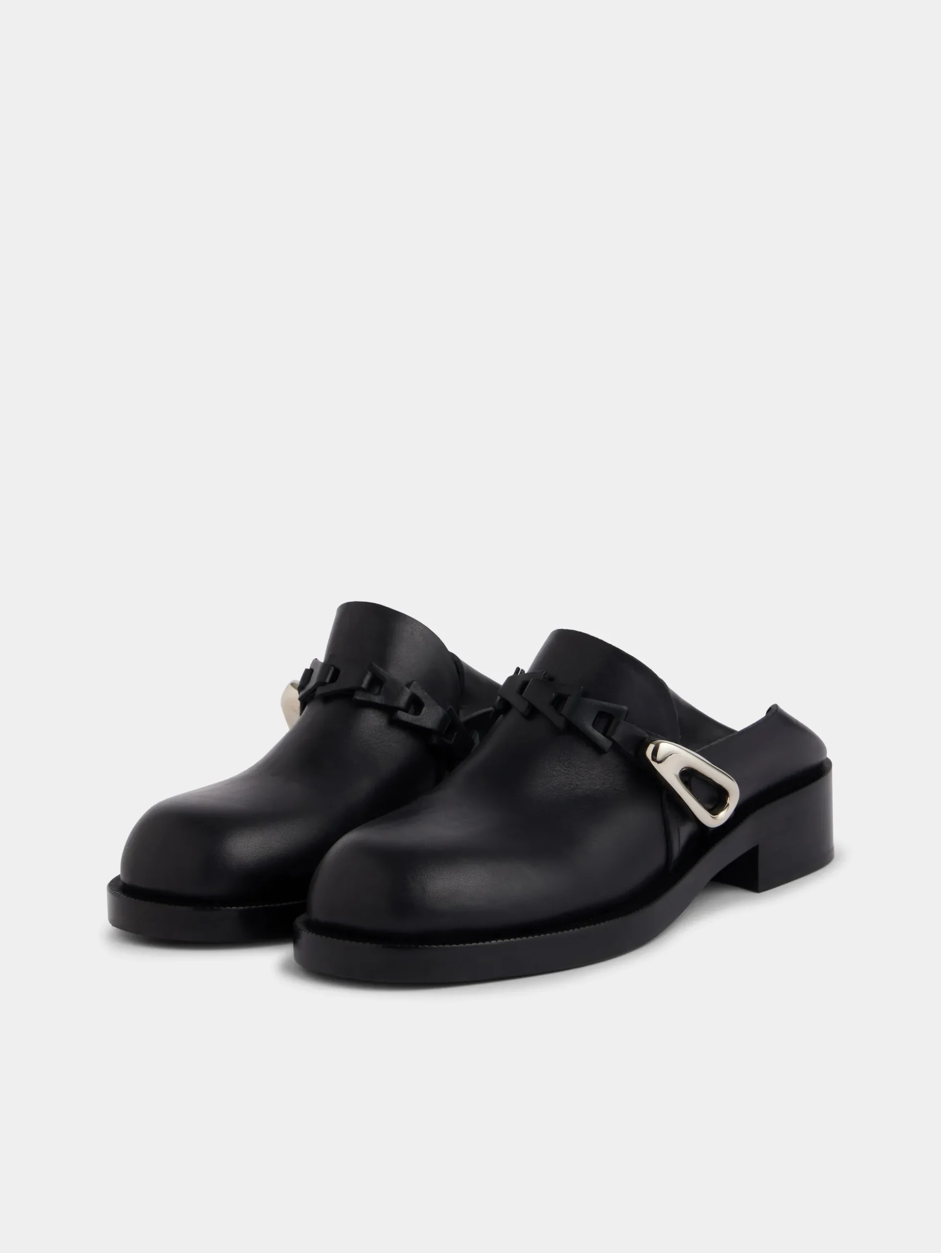 black MULES IN SMOOTH LEATHER | Rabanne Cheap