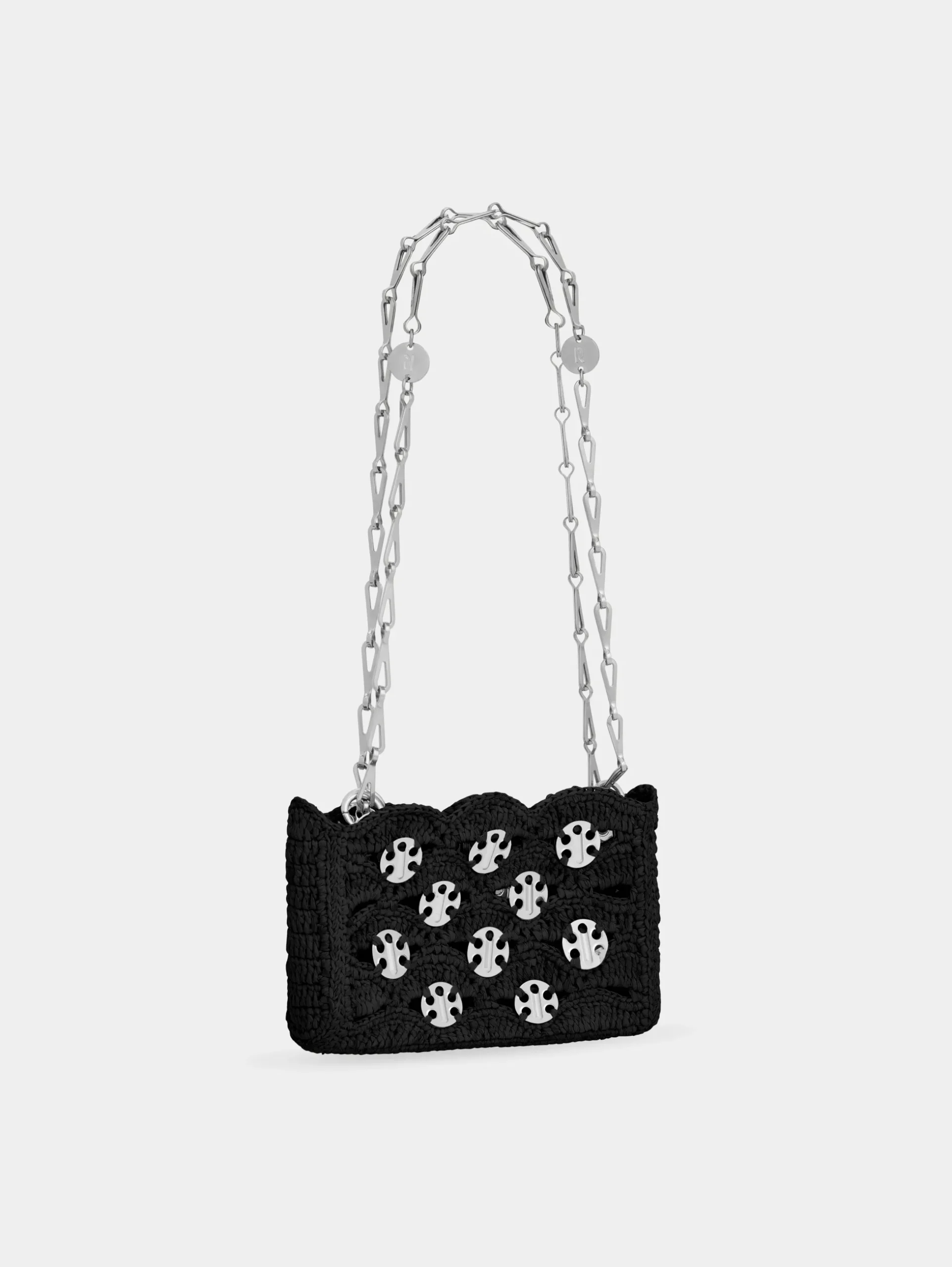 1969 BLACK NANO BAG IN RAFFIA | Rabanne Fashion