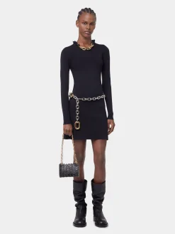 BLACK SHORT KNITTED DRESS | Rabanne Hot
