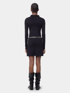 BLACK SHORT KNITTED DRESS | Rabanne Hot