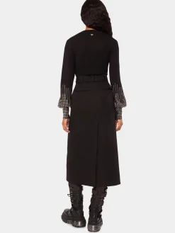 Black stud-cuffs wool jumper | Rabanne Online