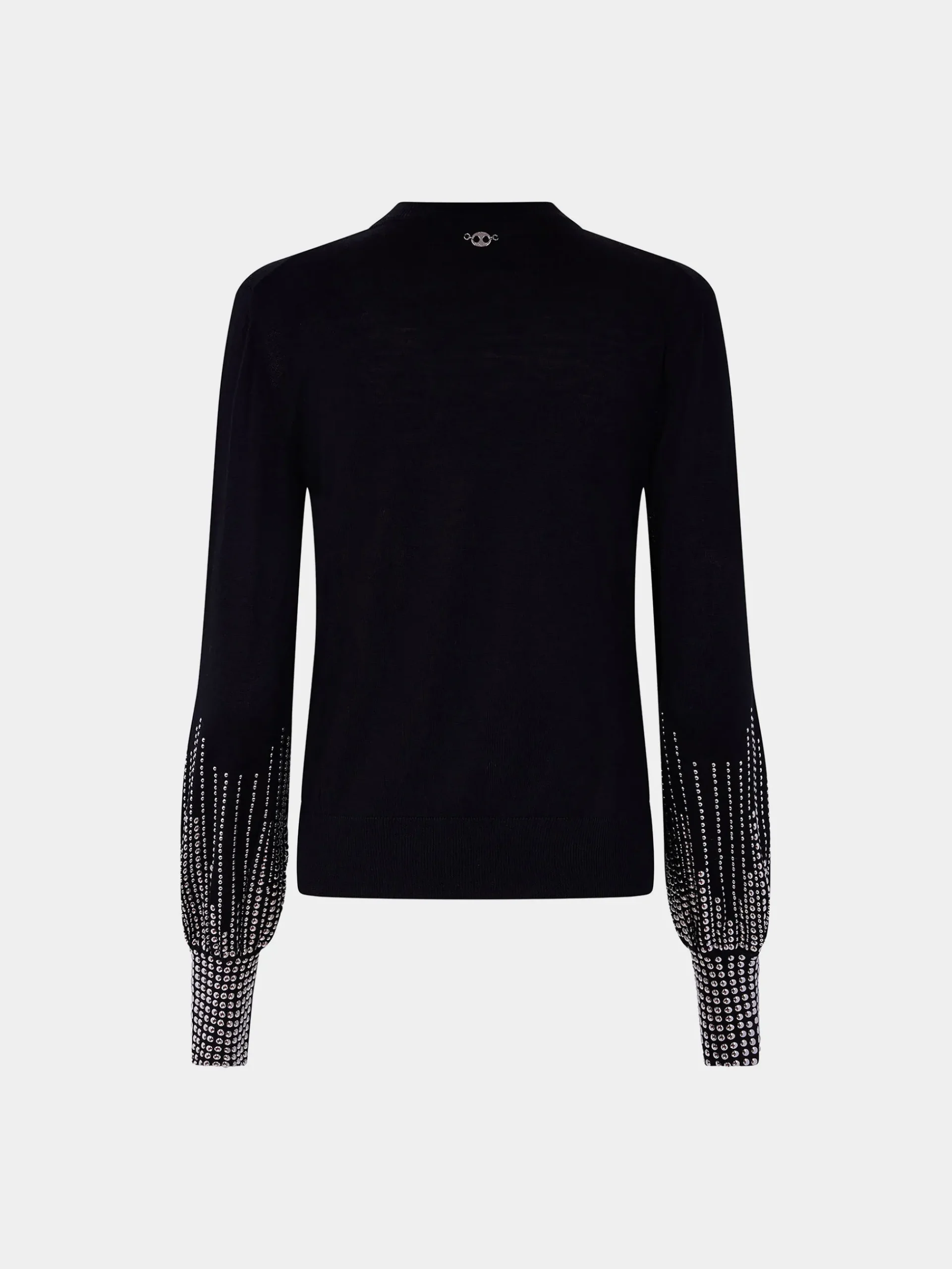 Black stud-cuffs wool jumper | Rabanne Online