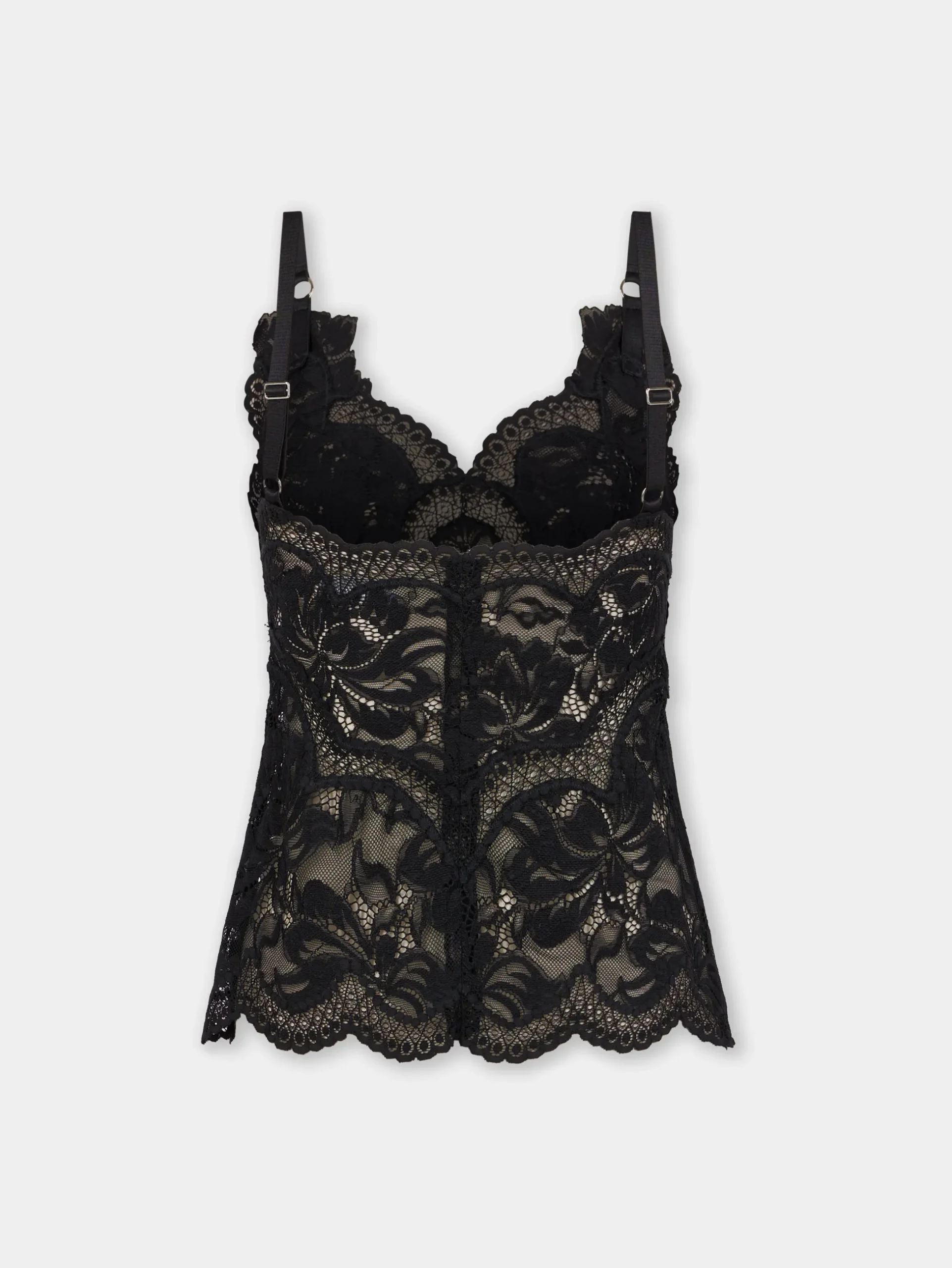 BLACK TANK TOP IN LACE | Rabanne Online