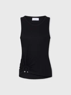 Black tank top with signature piercing | Rabanne Flash Sale
