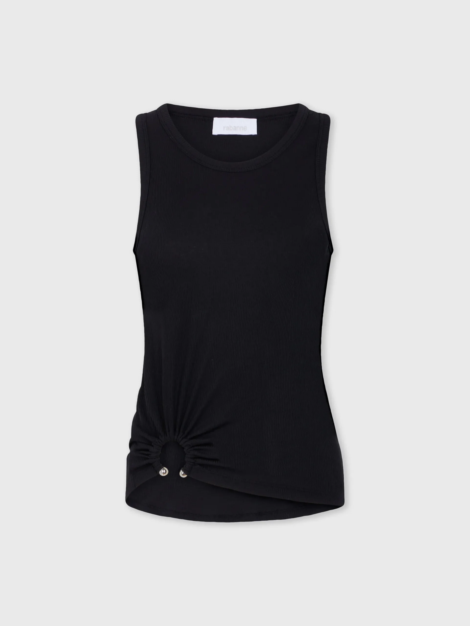 Black tank top with signature piercing | Rabanne Flash Sale