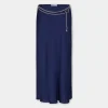 BLUE NAVY LONG SKIRT IN SATIN | Rabanne Best Sale