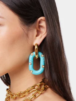 BLUE XL LINK OVERSIZED PALM SPRING EARRINGS | Rabanne Best Sale