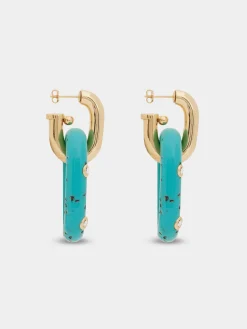 BLUE XL LINK OVERSIZED PALM SPRING EARRINGS | Rabanne Best Sale