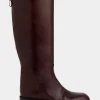 Burgundy BOOTS IN SMOOTH LEATHER | Rabanne Fashion