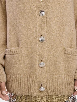 CARDIGAN JACKET IN WOOL AND CASHMERE | Rabanne Hot