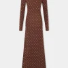 CHOCOLATE CRYSTAL-EMBELLISHED LONG DRESS IN SECOND-SKIN JERSEY | Rabanne Best