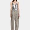 DOUBLE-PLEATED PANTS IN PRINCE OF WALES WOOL | Rabanne Online