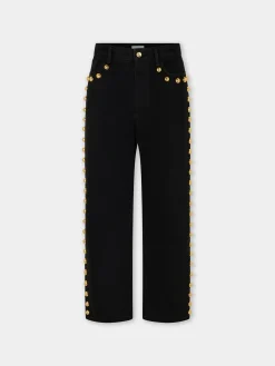 EMBELLISHED BOYFRIEND JEANS IN BLACK DENIM | Rabanne Shop