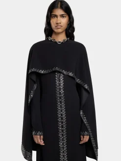 EMBELLISHED LONG DRESS IN SATIN CREPE | Rabanne Shop