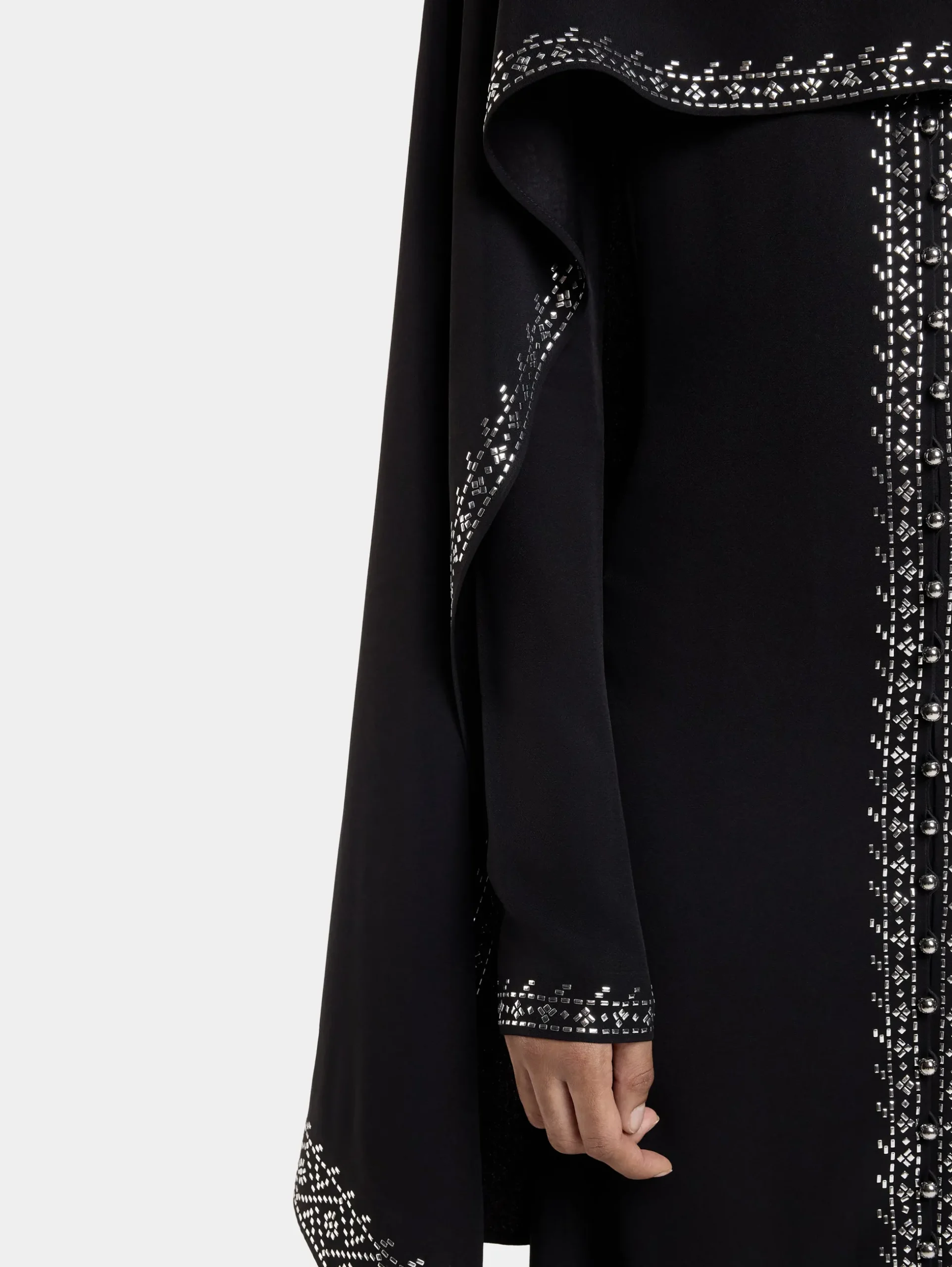 EMBELLISHED LONG DRESS IN SATIN CREPE | Rabanne Shop