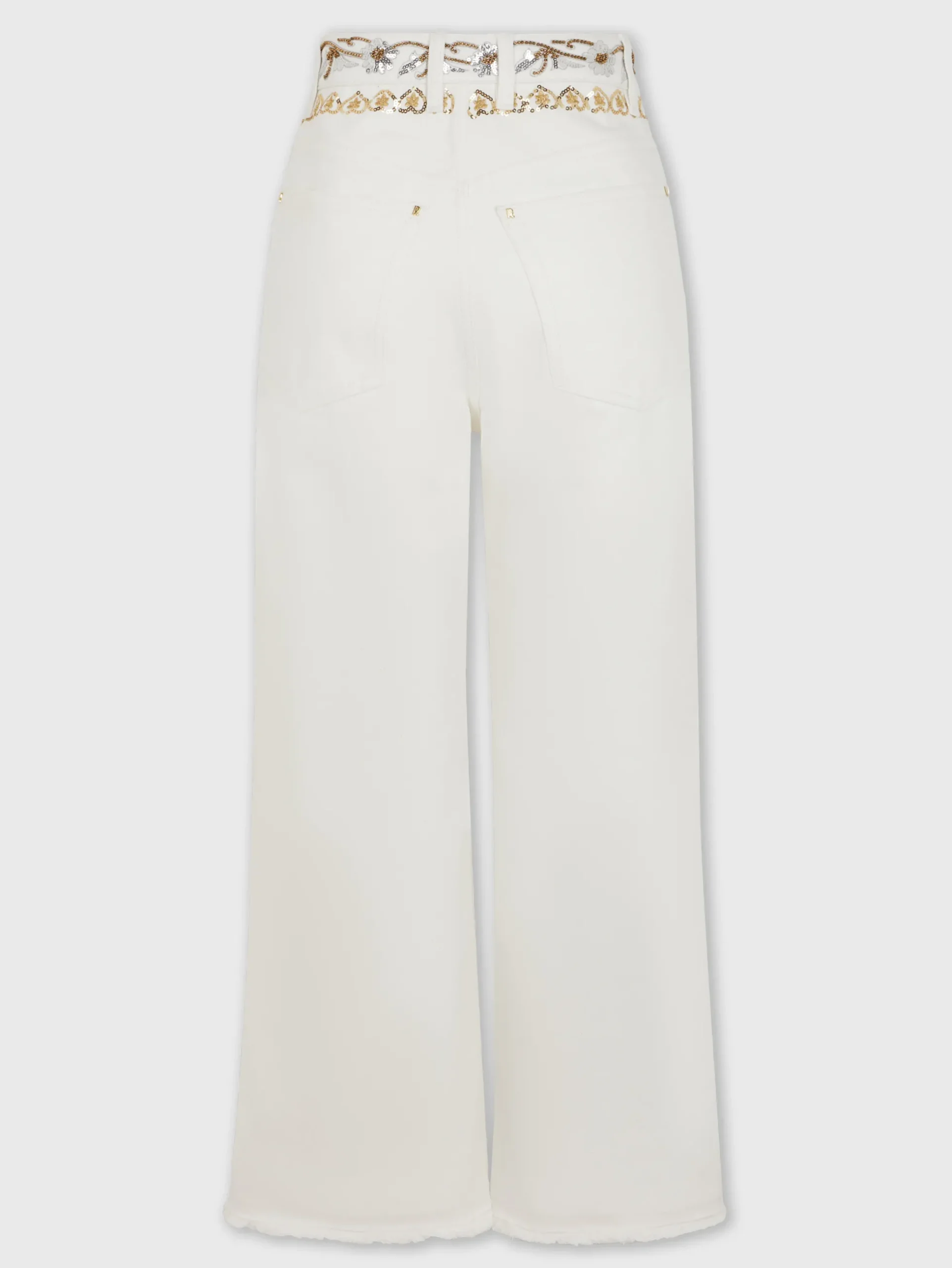 Embroidered off white denim jeans | Rabanne Best Sale