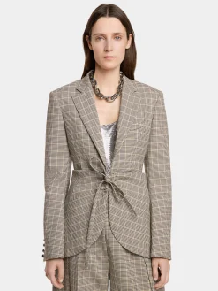 FITTED JACKET IN PRINCE OF WALES WOOL | Rabanne Sale