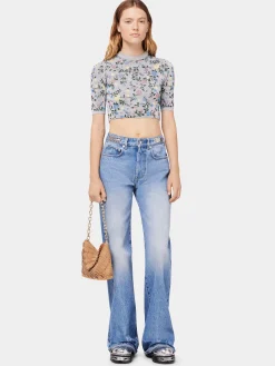 Flared jeans embellished with 1969 discs | Rabanne Hot