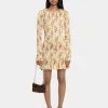 FLORAL SHORT SATIN DRESS | Rabanne Store