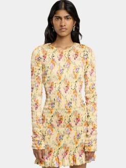 FLORAL SHORT SATIN DRESS | Rabanne Store
