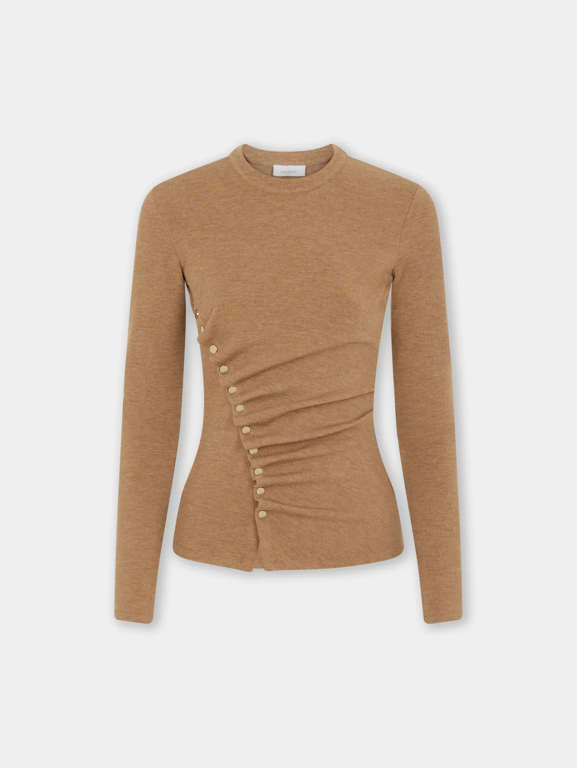 GATHERED TOP IN WOOL JERSEY | Rabanne Clearance