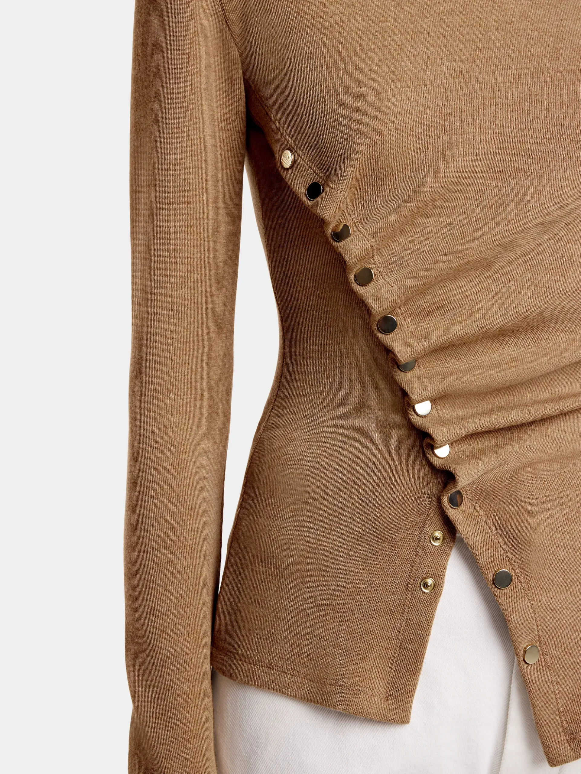 GATHERED TOP IN WOOL JERSEY | Rabanne Clearance