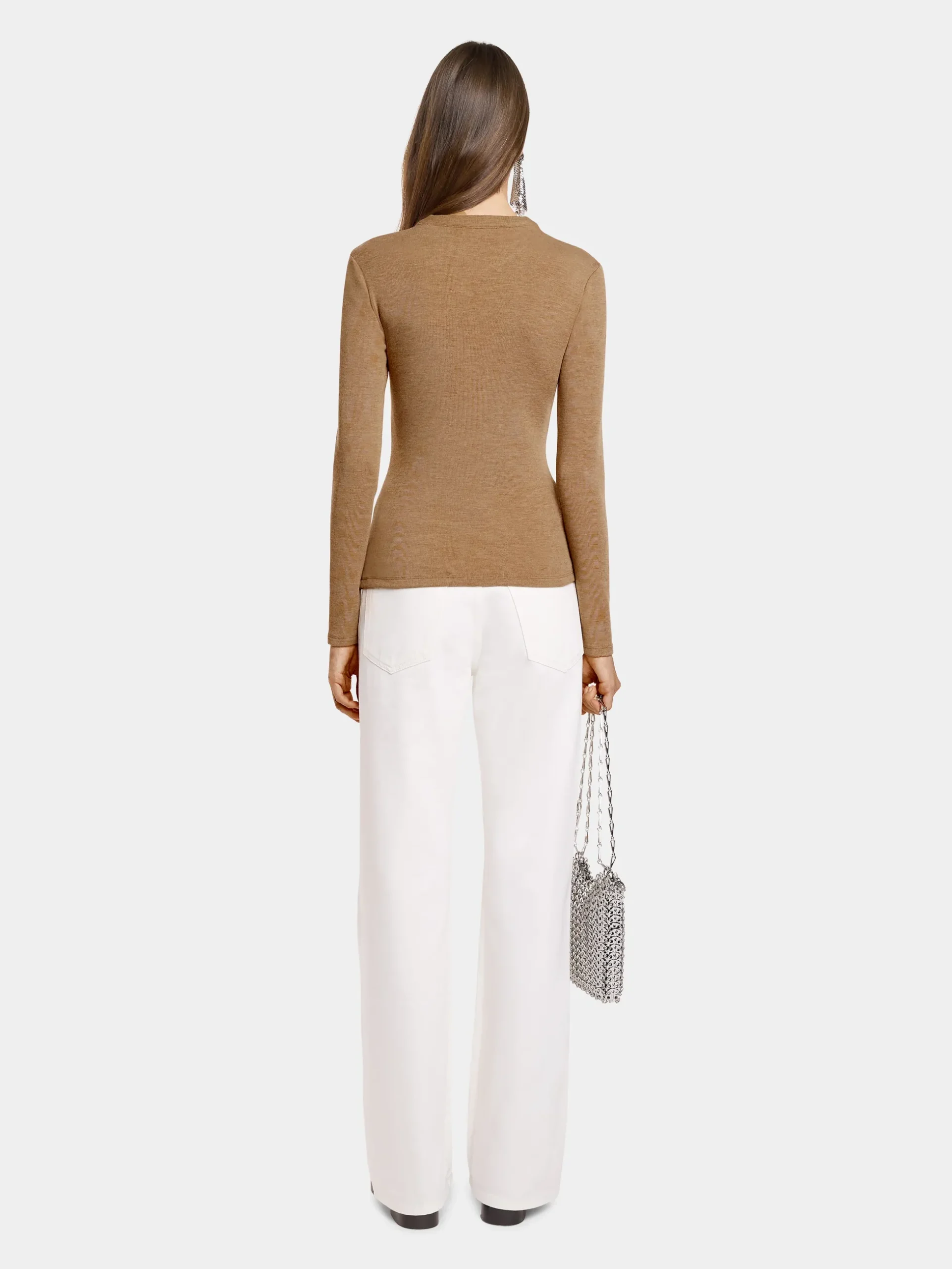 GATHERED TOP IN WOOL JERSEY | Rabanne Clearance