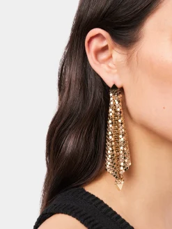 Gold chainmail earrings | Rabanne Sale