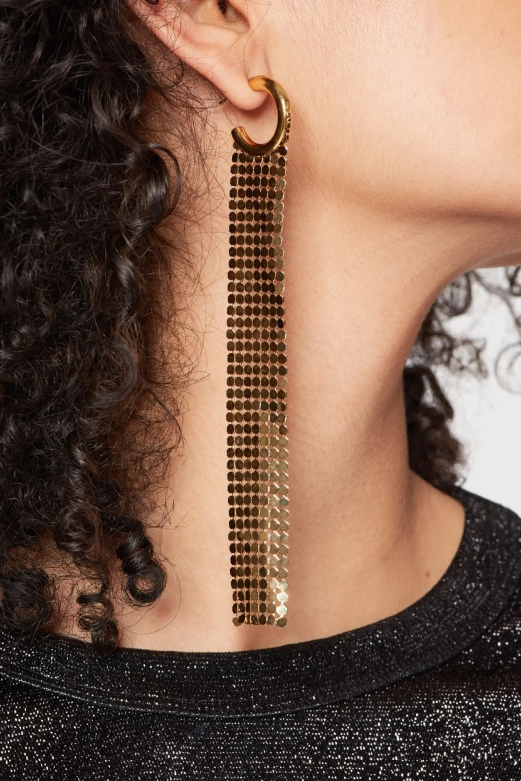 Gold chainmail Hoop earrings | Rabanne Flash Sale