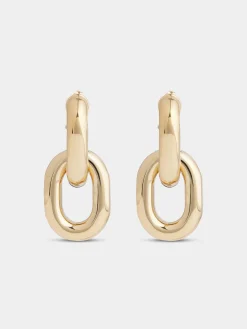 Gold Double XL Link earrings | Rabanne Store