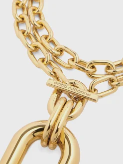 Gold double XL Link necklace with Pendant | Rabanne Sale