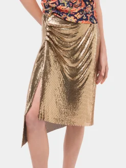 Gold Drapé pression chainmail skirt | Rabanne Best Sale